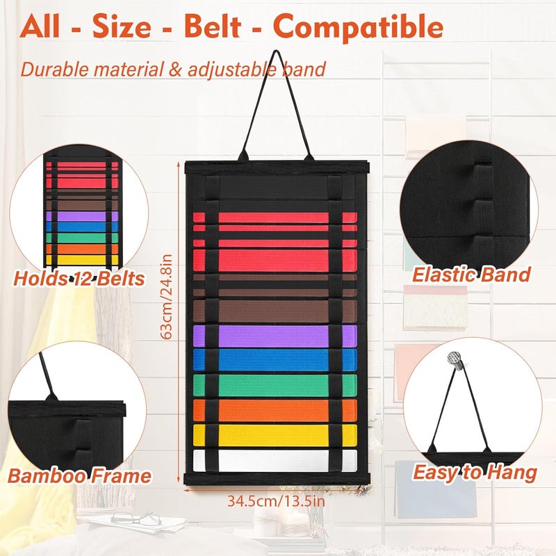Famaster Wooden Karate & Taekwondo Belt Display Rack - Celebrate Beginners'Journey - A Meaningful Gift of Effort and Perseverance - Image 3